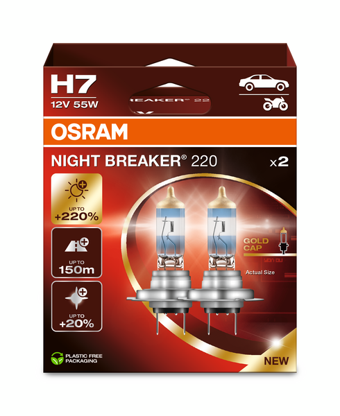 H7 Night Breaker Lazer +220 %