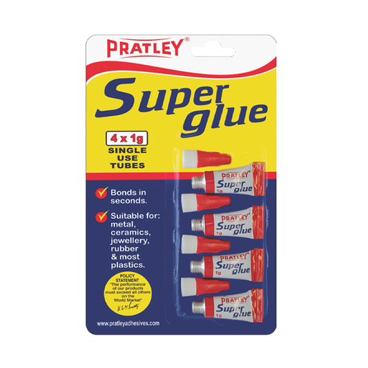 Pratley Superglue 4 x 1g Single Use Tubes