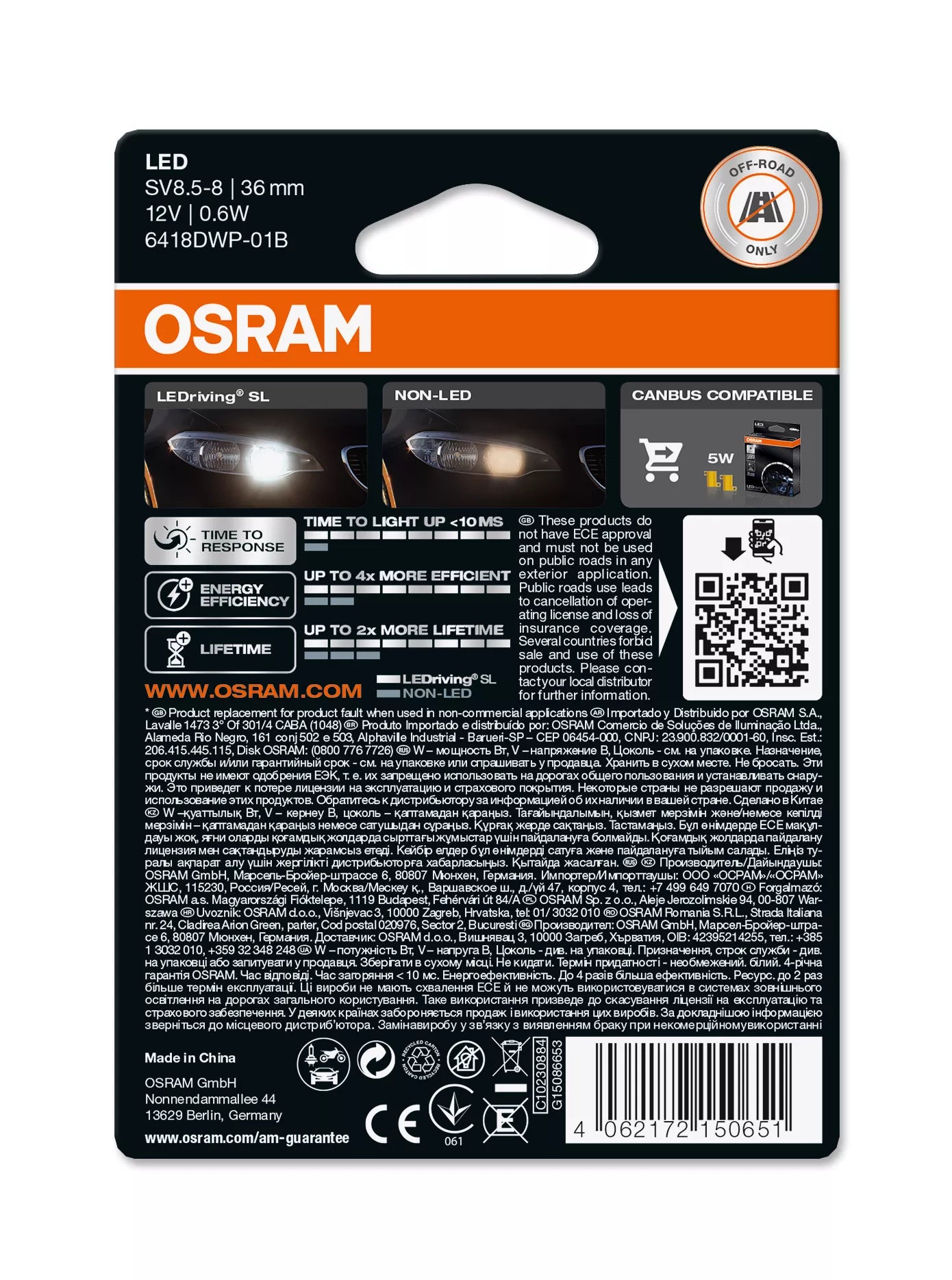 Osram LEDriving SL C5W (36mm)