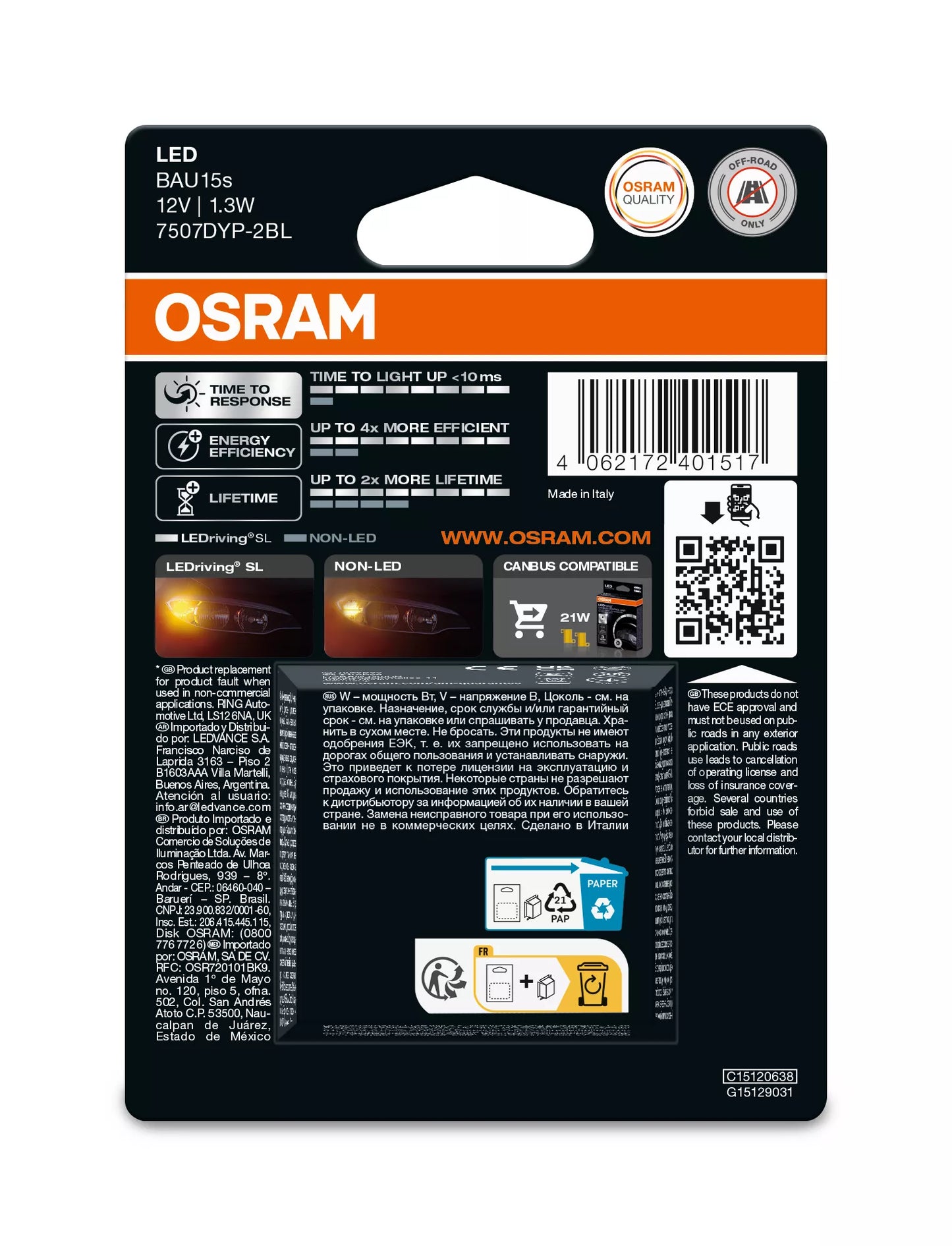 Osram LEDriving SL Amber PY21W